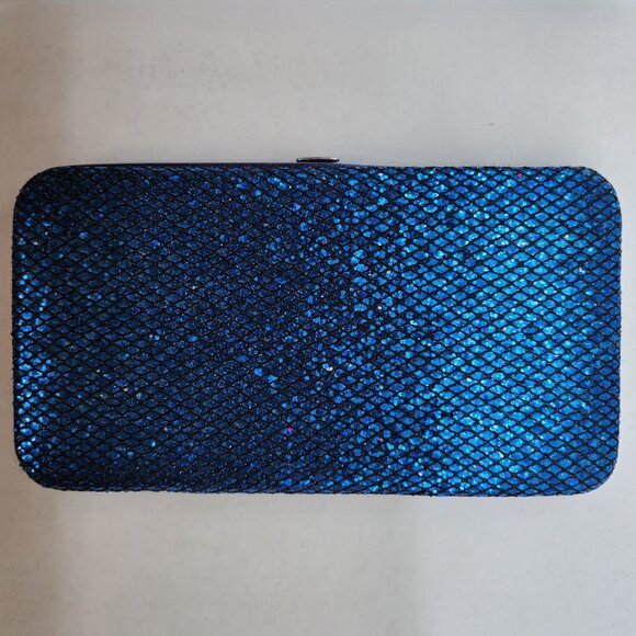 Free With Purchase Blue Glitter Folding Wallet - Picture 1 of 3